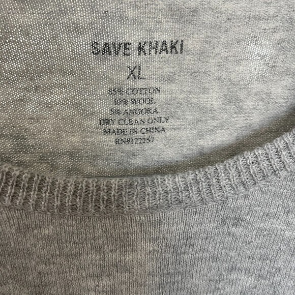 Save Khaki Mens Gray Pullover Crew neck Lightweight Sweater Size XL - Picture 4 of 9